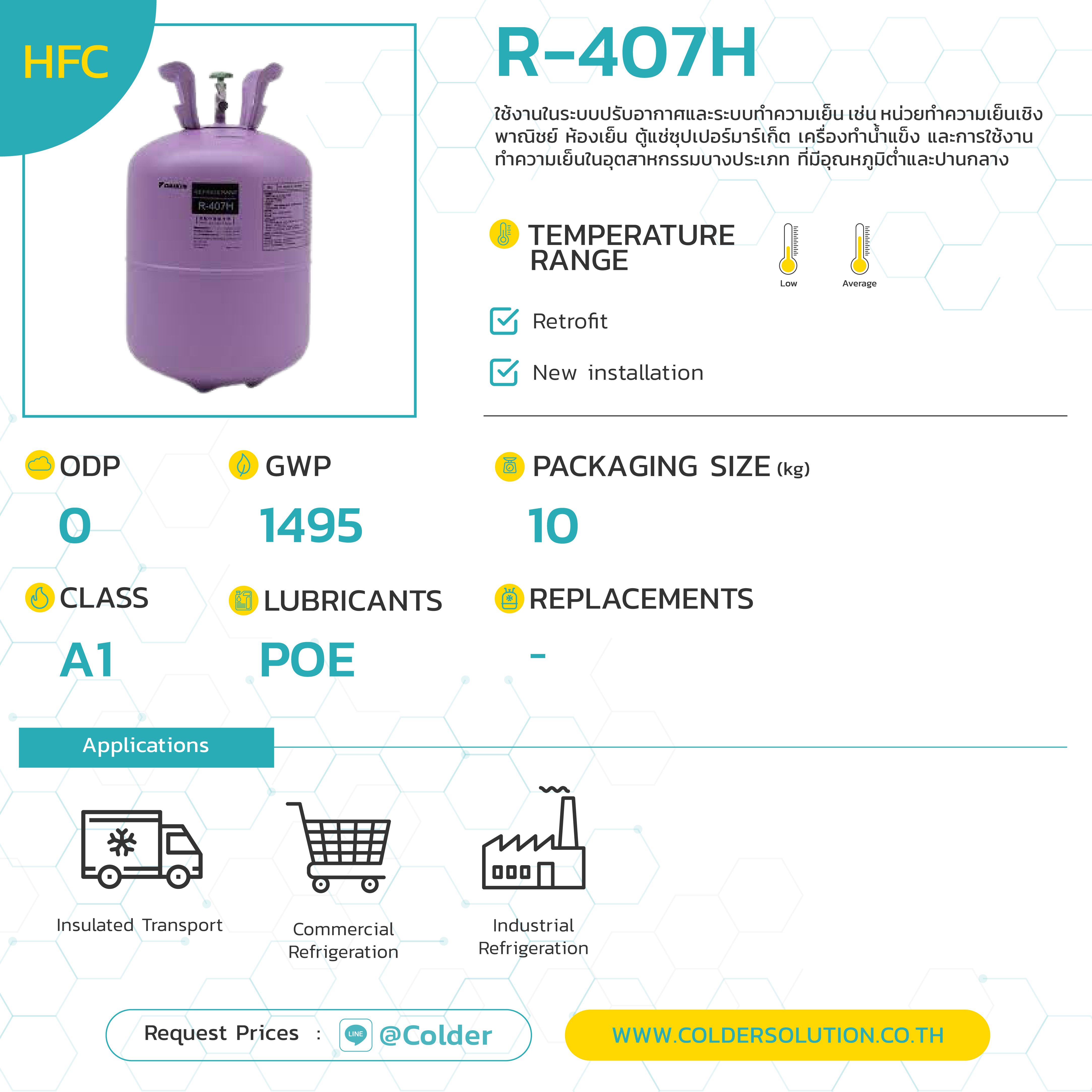 สารทำความเย็น น้ำยาแอร์ R407H